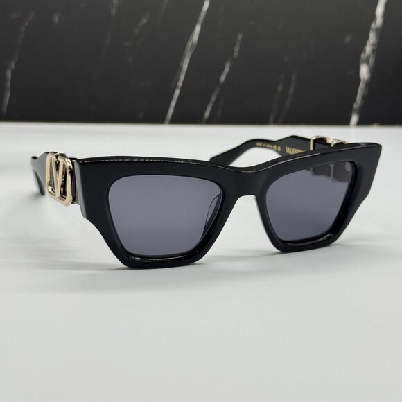 NEW VALENTINO VLS-166A GREY BLACK CAT EYE SUNGLASSES VALENTINO - Picture 5 of 10